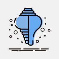 Icon conch shell. Buddhism and vesak elements. Icon in MBE style. vector