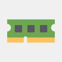 Icon ram. Computer components elements. Icon in flat style. vector