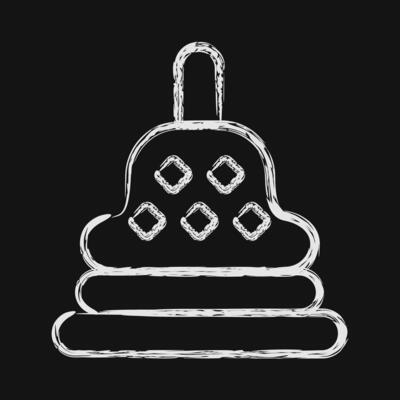 Icon stupa temple. Buddhism and vesak elements. Icon in chalk style.