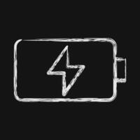 Icon battery. Computer components elements. Icon in chalk style. vector