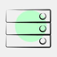 Icon database. Computer components elements. Icon in color spot style. vector