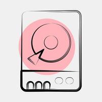 Icon hdd. Computer components elements. Icon in color spot style. vector