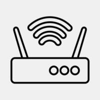 Icon router. Computer components elements. Icon in line style. vector
