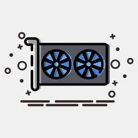 Icon graphics. Computer components elements. Icon in MBE style. vector