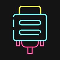 Icon vga. Computer components elements. Icon in neon style. vector