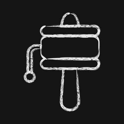 Icon buddhist rattle. Buddhism and vesak elements. Icon in chalk style.