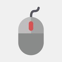 Icon mouse. Computer components elements. Icon in flat style. vector