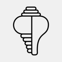 Icon conch shell. Buddhism and vesak elements. Icon in line style. vector