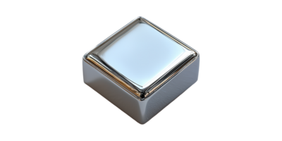 Chrome Square Keycap For Mechanical Keyboard. Sleek Design For Enhanced Typing Experience Isolated On Transparent Background png