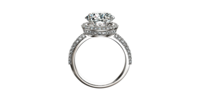 elegante diamante noivado anel com aréola contexto. símbolo do amor e comprometimento isolado em transparente fundo png