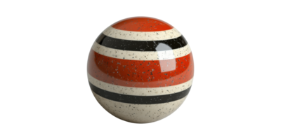 Striped Spherical Object With Red, Black, And Bands. Modern Design Element Isolated On Transparent Background png