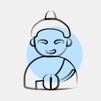 Icon buddha. Buddhism and vesak elements. Icon in color spot style. vector