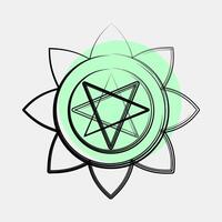 Icon mandala art. Buddhism and vesak elements. Icon in color spot style. vector