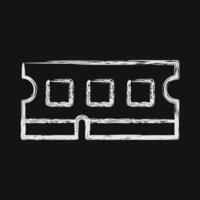 Icon ram. Computer components elements. Icon in chalk style. vector