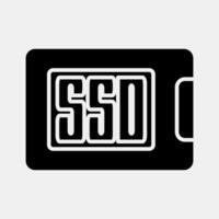 Icon ssd. Computer components elements. Icon in glyph style. vector