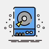 Icon hdd. Computer components elements. Icon in MBE style. vector