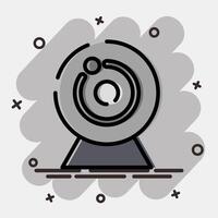 Icon camera. Computer components elements. Icon in comic style. vector