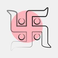 Icon swastika. Buddhism and vesak elements. Icon in color spot style. vector