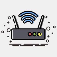 Icon router. Computer components elements. Icon in MBE style. vector