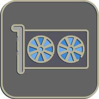 Icon graphics. Computer components elements. Icon in embossed style. vector