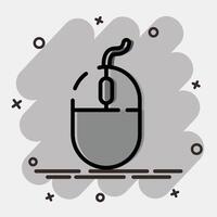 Icon mouse. Computer components elements. Icon in comic style. vector