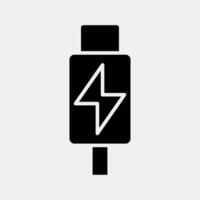 Icon thunderbolt. Computer components elements. Icon in glyph style. vector
