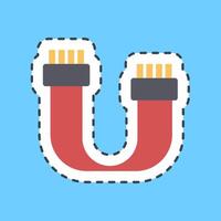 Cutting line sticker sata. Computer components elements. vector