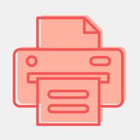 Icon printer. Computer components elements. Icon in two tone style. vector
