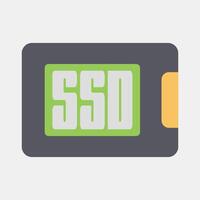 Icon ssd. Computer components elements. Icon in flat style. vector