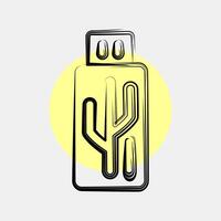 Icon usb flash. Computer components elements. Icon in color spot style. vector