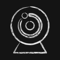 Icon camera. Computer components elements. Icon in chalk style. vector