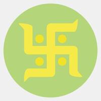 Icon swastika. Buddhism and vesak elements. Icon in color mate style. vector