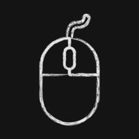 Icon mouse. Computer components elements. Icon in chalk style. vector