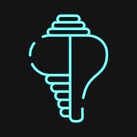 Icon conch shell. Buddhism and vesak elements. Icon in neon style. vector