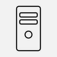 Icon system block. Computer components elements. Icon in line style. vector