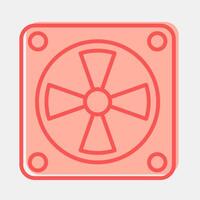 Icon cooling fan. Computer components elements. Icon in two tone style. vector