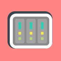 Sticker data center. Computer components elements. vector
