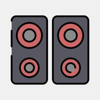 Icon music device. Computer components elements. Icon in filled line style. vector