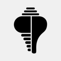 Icon conch shell. Buddhism and vesak elements. Icon in glyph style. vector