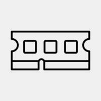 Icon ram. Computer components elements. Icon in line style. vector