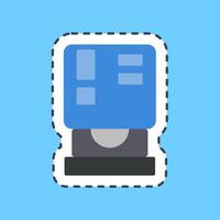 Cutting line sticker cd room. Computer components elements. vector