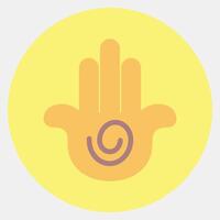 Icon hamsa. Buddhism and vesak elements. Icon in color mate style. vector