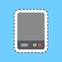 Cutting line sticker external hard drive. Computer components elements. vector