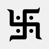 Icon swastika. Buddhism and vesak elements. Icon in glyph style. vector
