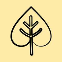 Icon leaf. Buddhism and vesak elements. Icon in hand drawn style. vector