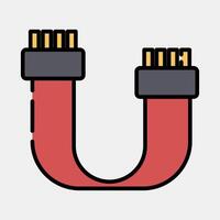 Icon sata. Computer components elements. Icon in filled line style. vector