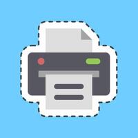 Cutting line sticker printer. Computer components elements. vector