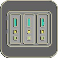 Icon data center. Computer components elements. Icon in embossed style. vector