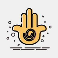 Icon hamsa. Buddhism and vesak elements. Icon in MBE style. vector