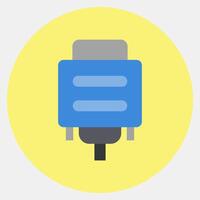Icon vga. Computer components elements. Icon in color mate style. vector